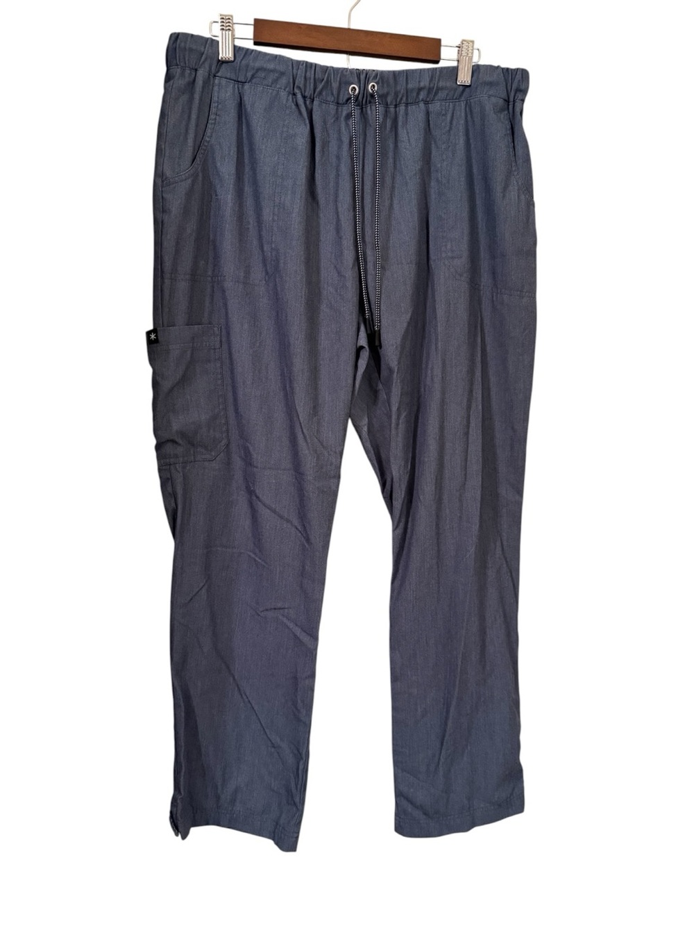 Beyond Scrubs Denim Look Jogger Pants XL Blue Elastic Waist Stretch